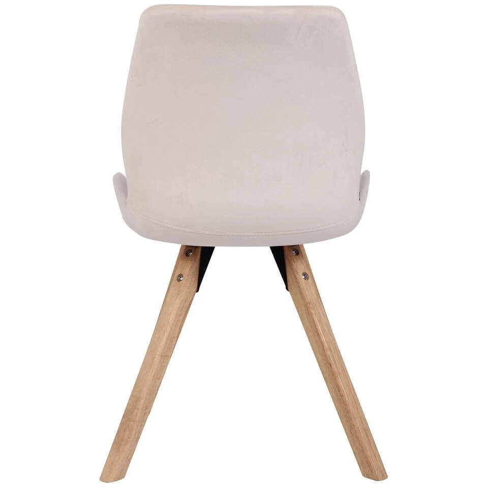 CLP Set Van 2 Eetkamerstoelen Luna Fluweel Crème 4 CLP Set Van 2 Eetkamerstoelen Luna Fluweel Crème - Afbeelding 4