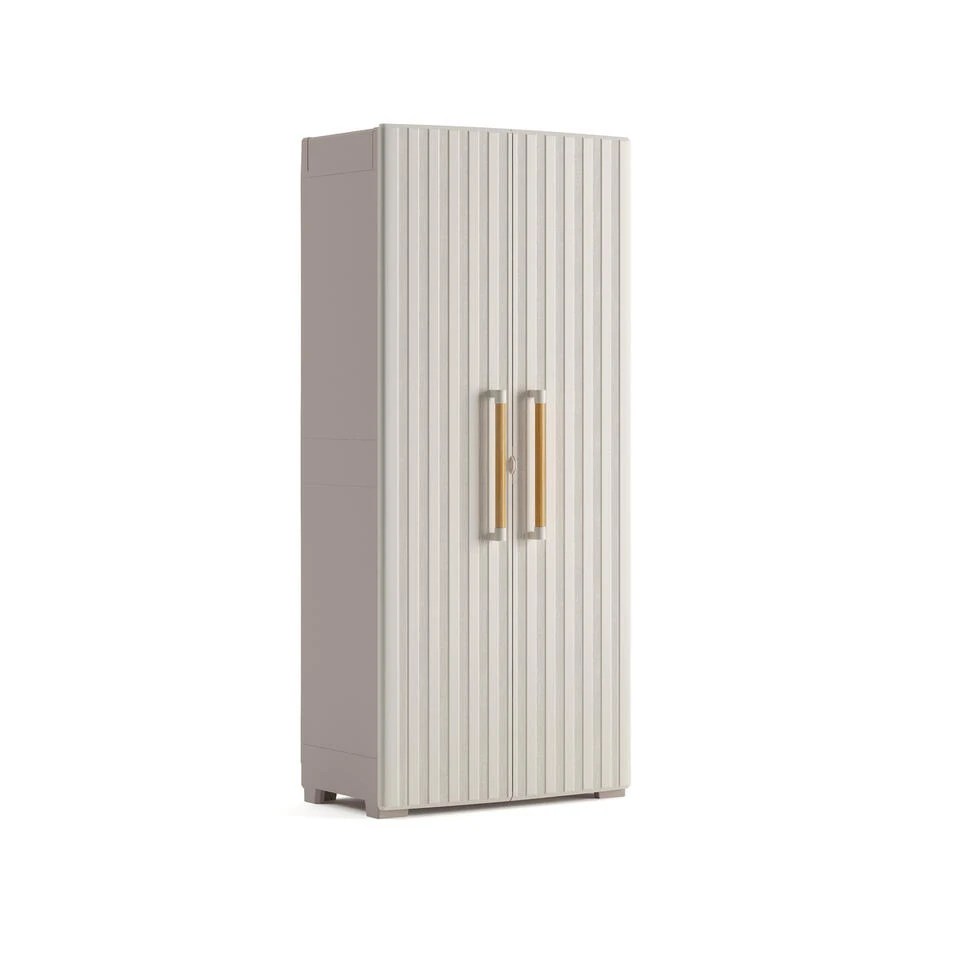 Keter Groove Hoge Kast - 80x45x180 Cm - Beige 1 Keter Groove Hoge Kast - 80x45x180 Cm - Beige