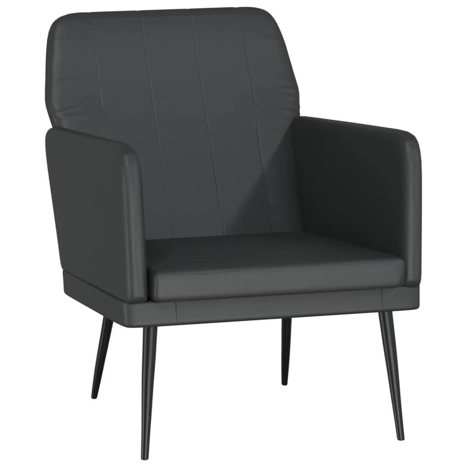 VidaXL Fauteuil 61x78x80 Cm Kunstleer Zwart 1 VidaXL Fauteuil 61x78x80 Cm Kunstleer Zwart