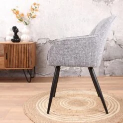 DS4U® Cilou Armstoel Geweven - Stof - Grijs -Huishoudelijke Voorwerpen Winkel 1000096135 0103
