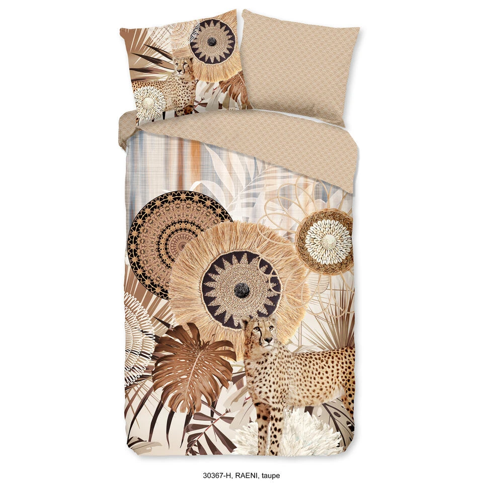 HIP Dekbedovertrek "Raeni" - Taupe - (140x220 Cm) 1 HIP Dekbedovertrek "Raeni" - Taupe - (140x220 Cm)