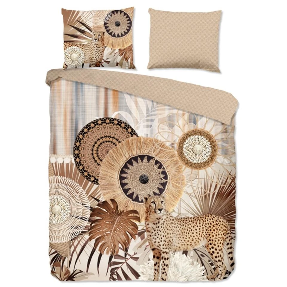 HIP Dekbedovertrek "Raeni" - Taupe - (200x220 Cm) 1 HIP Dekbedovertrek "Raeni" - Taupe - (200x220 Cm)