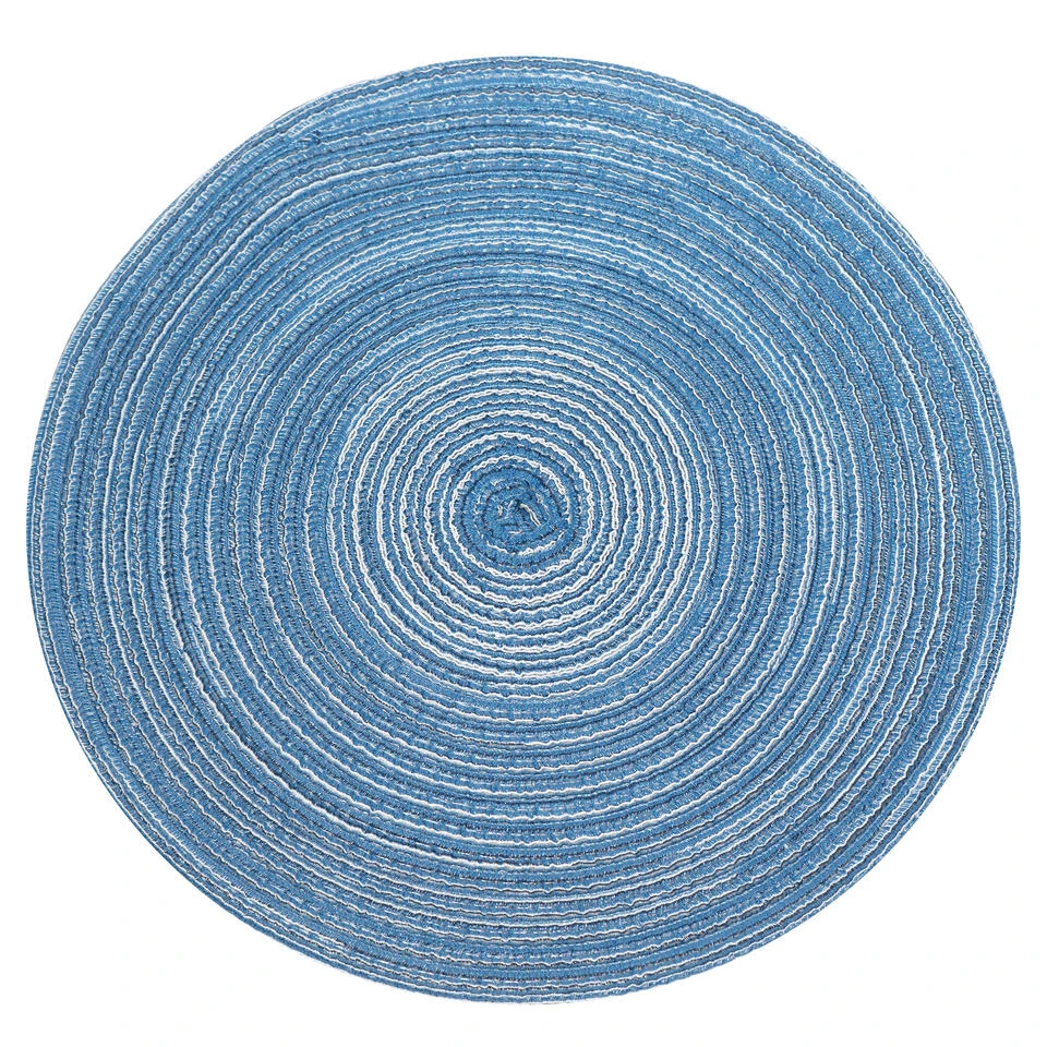 Krumble Placemat Rond - Blauw/grijs - Set Van 2 3 Krumble Placemat Rond - Blauw/grijs - Set Van 2 - Afbeelding 3