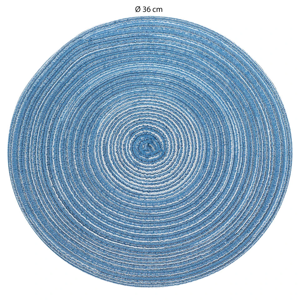 Krumble Placemat Rond - Blauw/grijs - Set Van 2 4 Krumble Placemat Rond - Blauw/grijs - Set Van 2 - Afbeelding 4