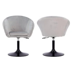 Happy Garden Stoelen GABIN - Grijs - Velvet -Huishoudelijke Voorwerpen Winkel 1000099365 0103