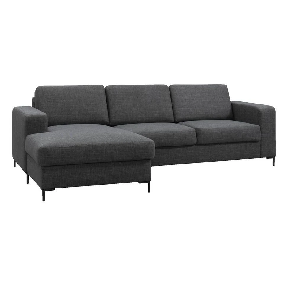 Hoekbank Tom Stof Basel - Donkergrijs 2 Hoekbank Tom Stof Basel - Donkergrijs - Afbeelding 2