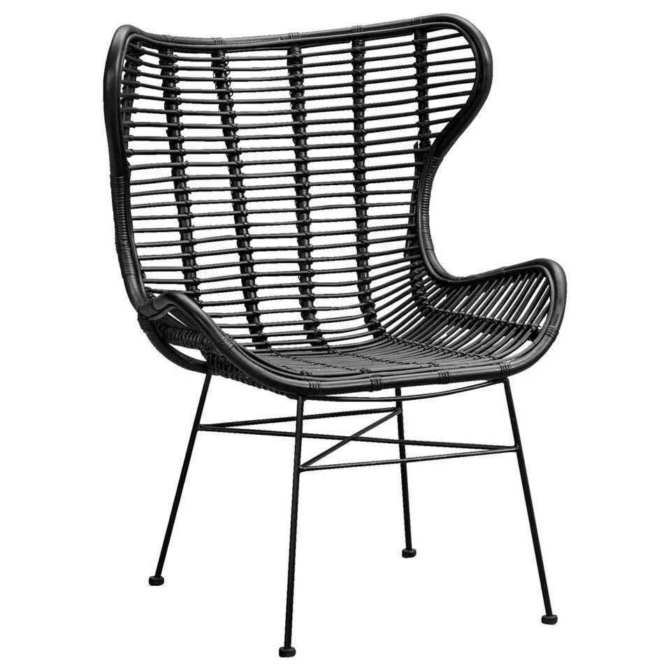 Fauteuil Jasmine - Rotan - Zwart 2 Fauteuil Jasmine - Rotan - Zwart - Afbeelding 2