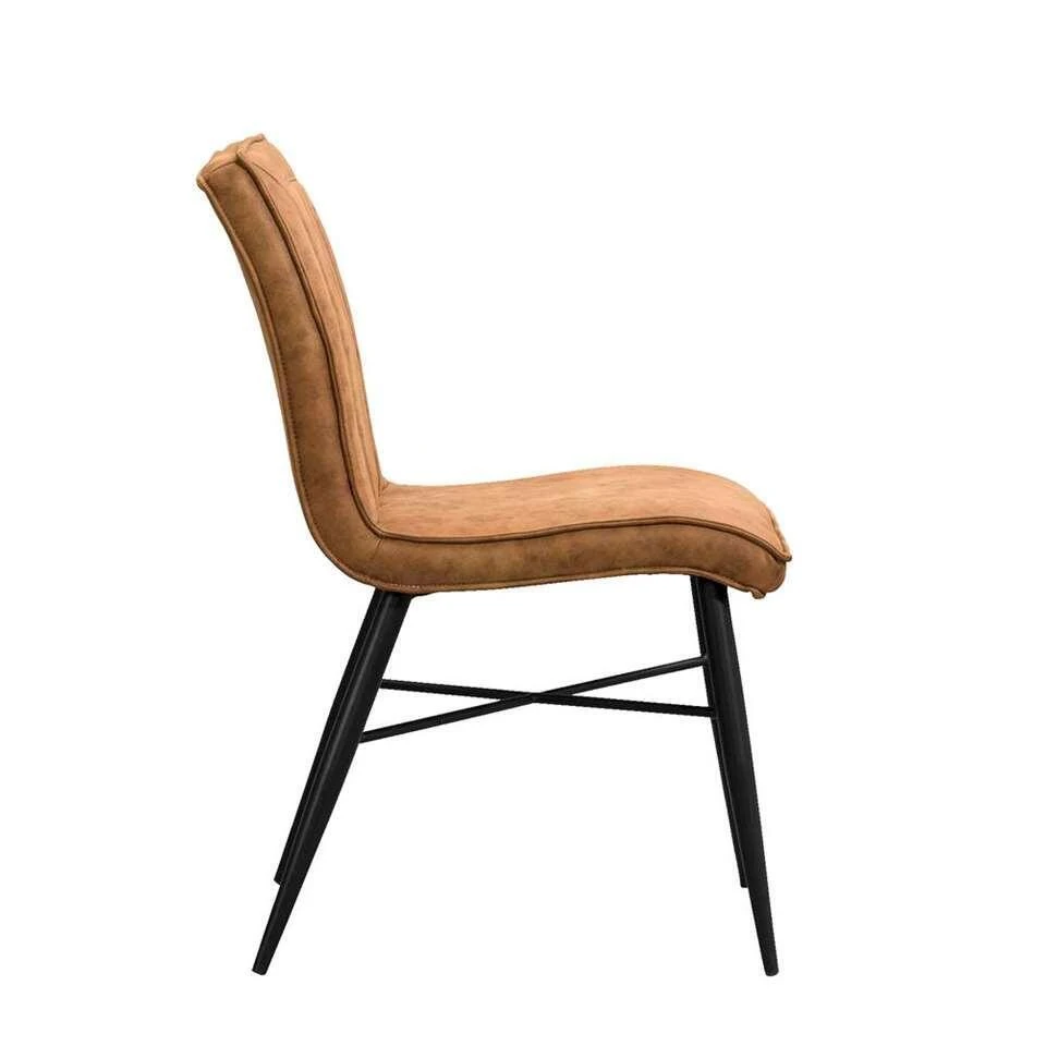 Eetkamerstoel Novan - Stof - Cognackleur 3 Eetkamerstoel Novan - Stof - Cognackleur - Afbeelding 3