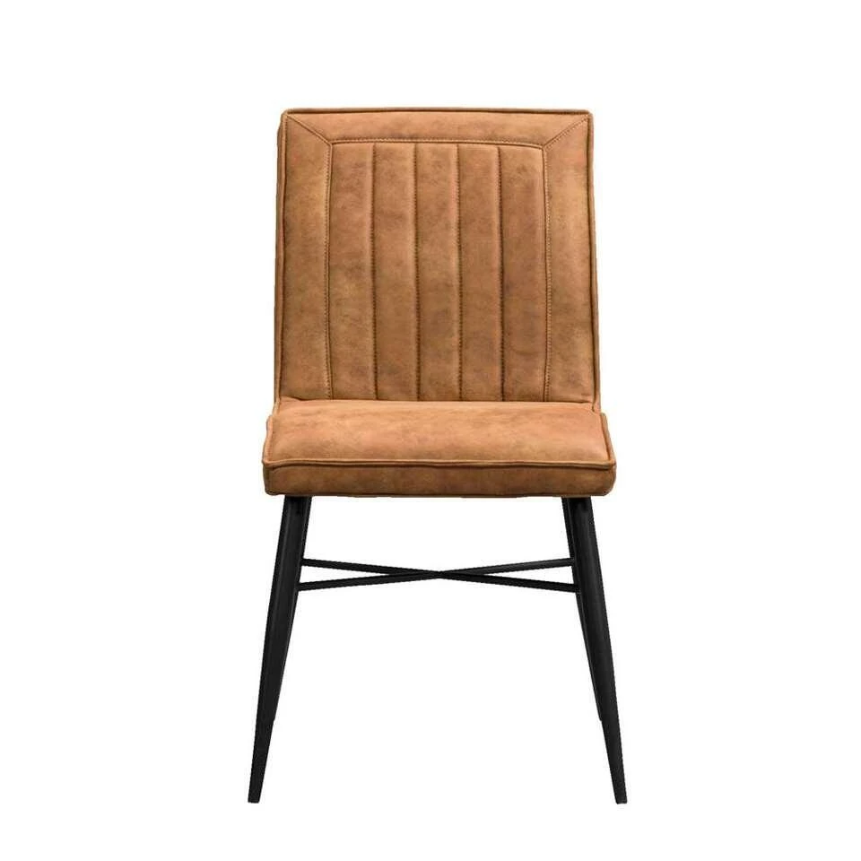 Eetkamerstoel Novan - Stof - Cognackleur 1 Eetkamerstoel Novan - Stof - Cognackleur