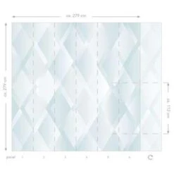 ESTAhome Fotobehang - Grafische Diamant Ruit - Blauw - 279 X 279 Cm 7 ESTAhome Fotobehang - Grafische Diamant Ruit - Blauw - 279 X 279 Cm -Huishoudelijke Voorwerpen Winkel 1148800677 0103