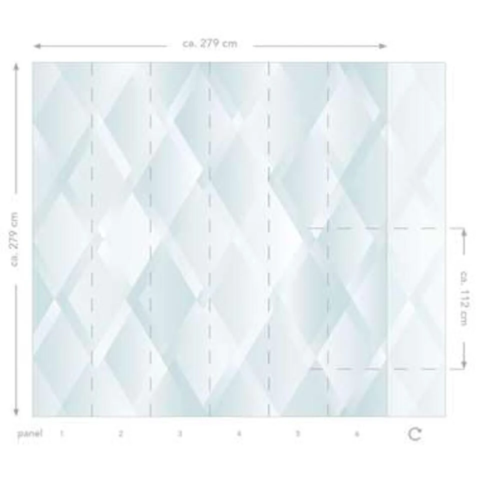 ESTAhome Fotobehang - Grafische Diamant Ruit - Blauw - 279 X 279 Cm 4 ESTAhome Fotobehang - Grafische Diamant Ruit - Blauw - 279 X 279 Cm - Afbeelding 4