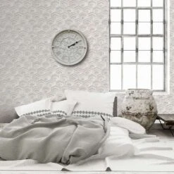 Dutch Wallcoverings - Wallstitch Fan Design Silver - 0,53x10,05m -Huishoudelijke Voorwerpen Winkel 1210483087 0102