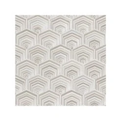 Dutch Wallcoverings - Wallstitch Fan Design Silver - 0,53x10,05m