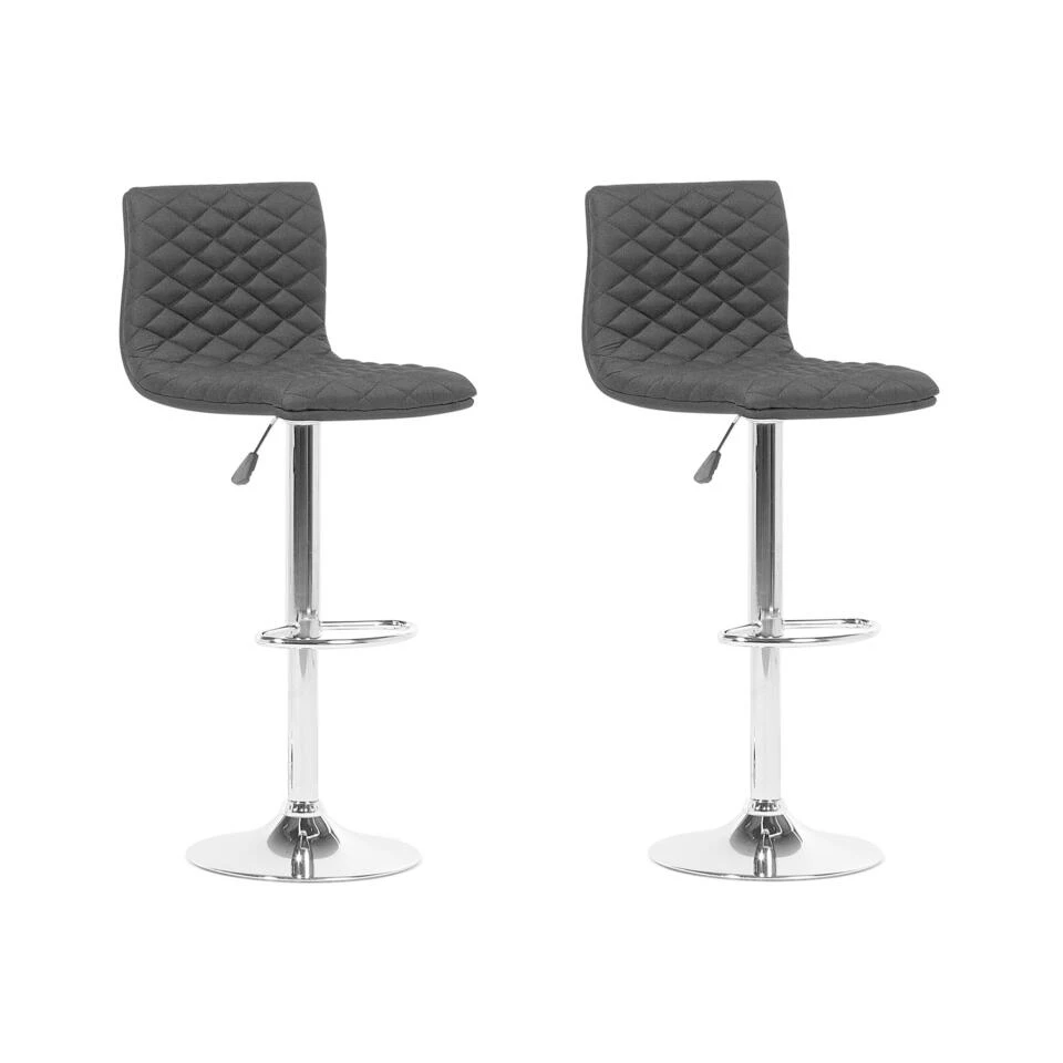 Beliani Barkruk ORLANDO - Zwart Polyester 1 Beliani Barkruk ORLANDO - Zwart Polyester