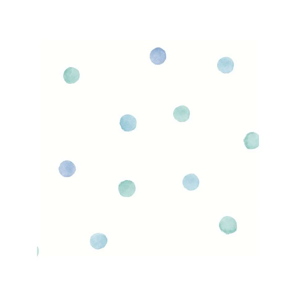 Dutch Wallcoverings - Over The Rainbow- Dots Blue/Teal - 0,53x10,05m 2 Dutch Wallcoverings - Over The Rainbow- Dots Blue/Teal - 0,53x10,05m - Afbeelding 2
