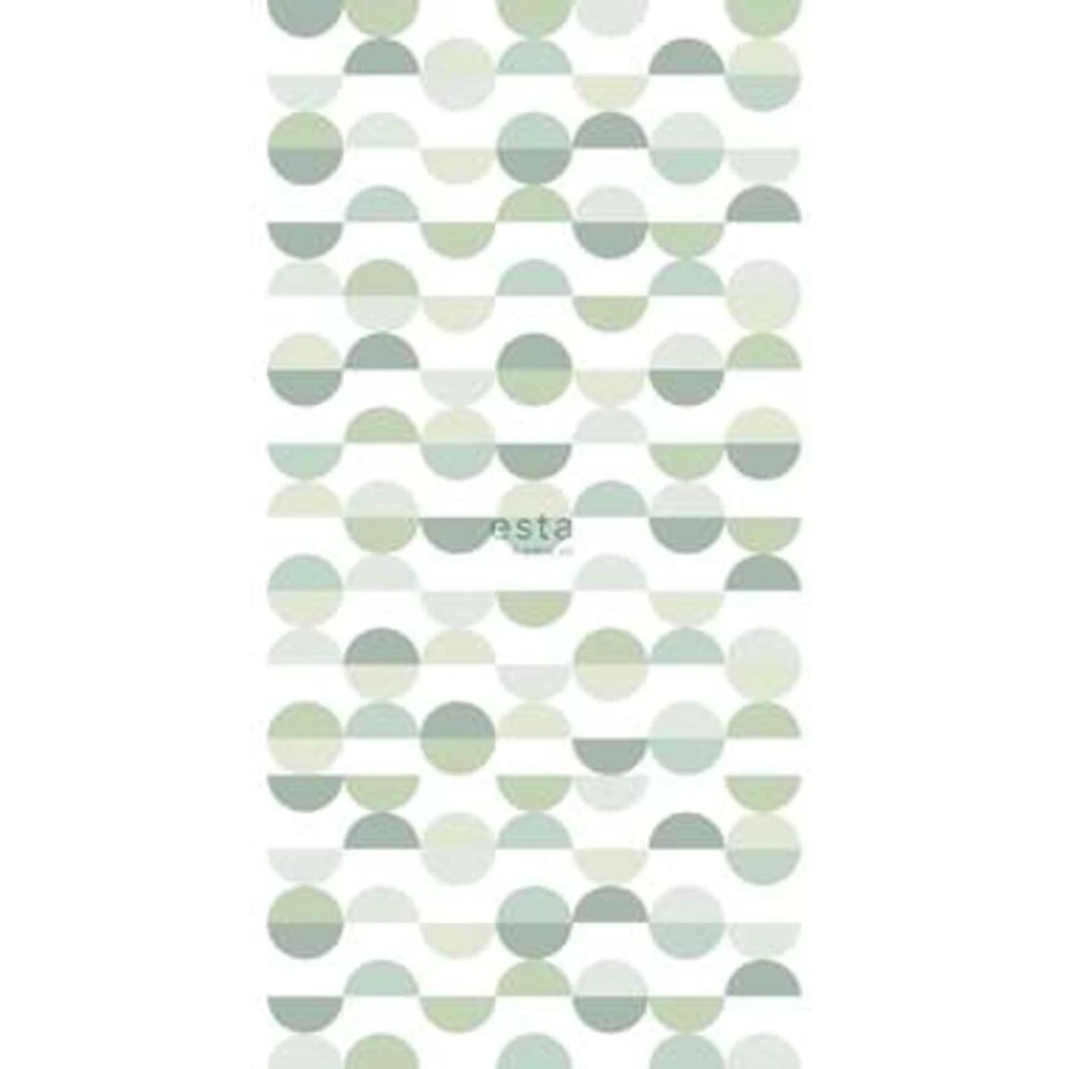 ESTAhome Fotobehang - Retro Stijl - Groen - 1.395 X 2.79 M 2 ESTAhome Fotobehang - Retro Stijl - Groen - 1.395 X 2.79 M - Afbeelding 2