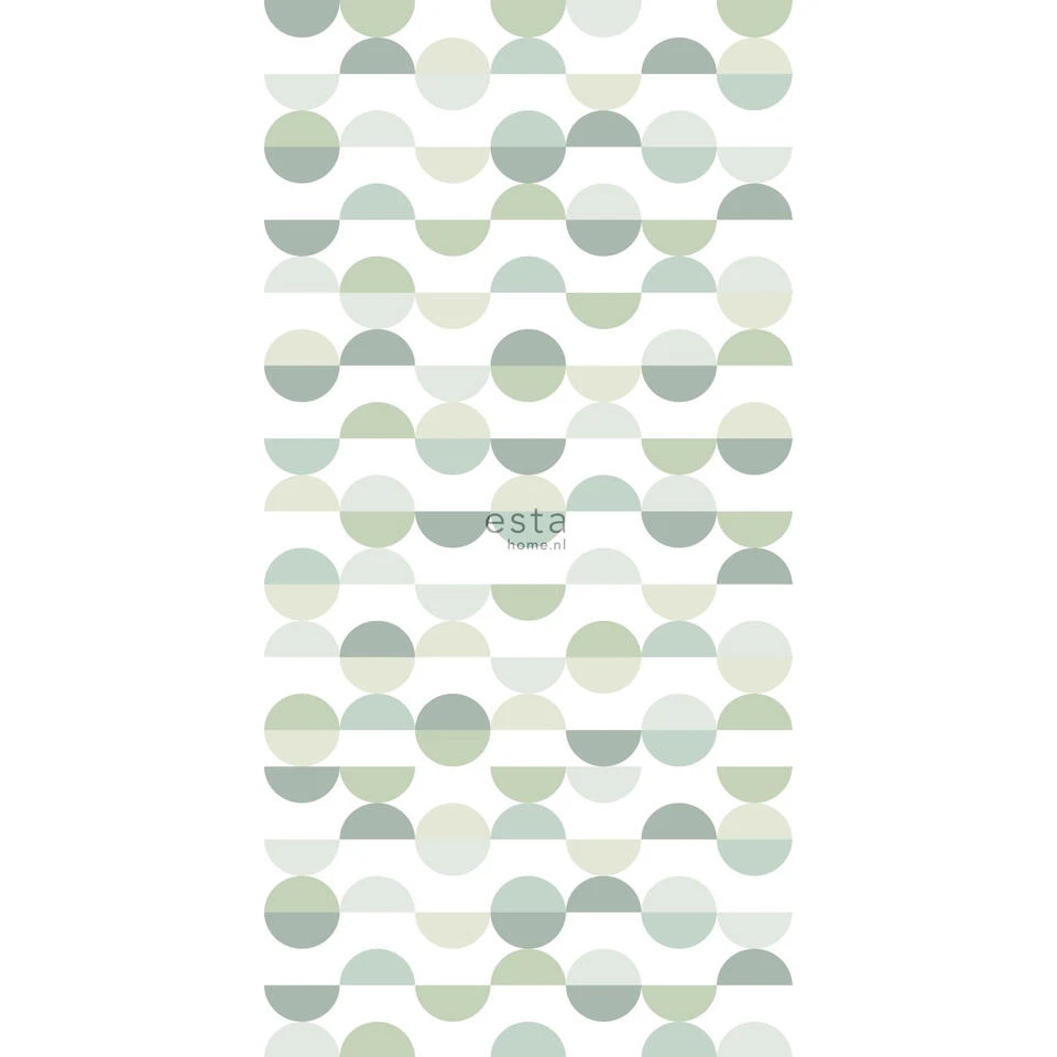 ESTAhome Fotobehang - Retro Stijl - Groen - 1.395 X 2.79 M 1 ESTAhome Fotobehang - Retro Stijl - Groen - 1.395 X 2.79 M