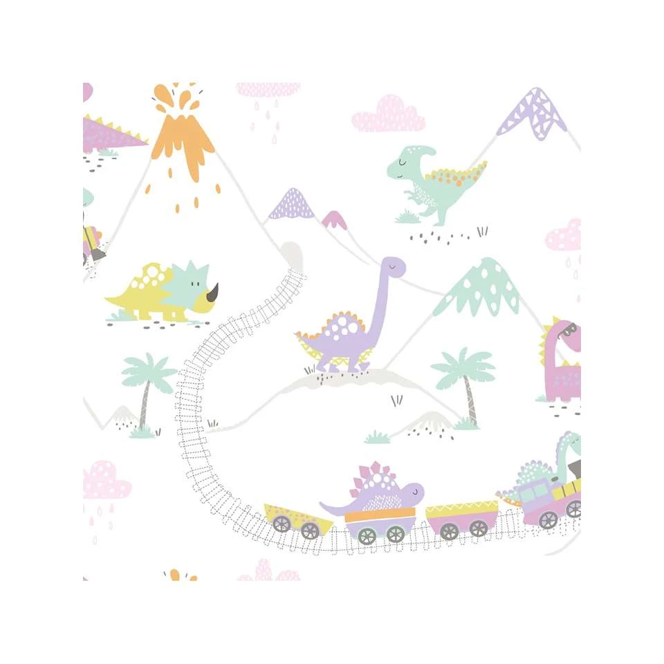 Dutch Wallcoverings - Make Believe Dino Town Multikleur - 0,53x10,05m 2 Dutch Wallcoverings - Make Believe Dino Town Multikleur - 0,53x10,05m - Afbeelding 2