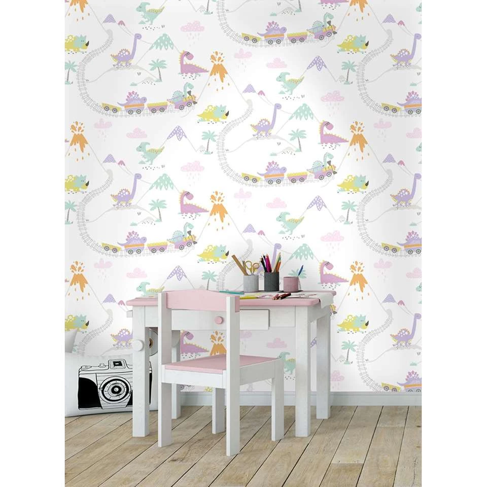 Dutch Wallcoverings - Make Believe Dino Town Multikleur - 0,53x10,05m 3 Dutch Wallcoverings - Make Believe Dino Town Multikleur - 0,53x10,05m - Afbeelding 3