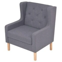 VidaXL Fauteuil Stof Grijs -Huishoudelijke Voorwerpen Winkel 1727154074 0102