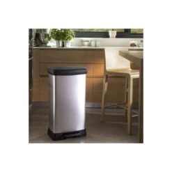 Curver Decobin Prullenbak- 50L - 39x29x72 Cm - Zilver Metallic 6 Curver Decobin Prullenbak- 50L - 39x29x72 Cm - Zilver Metallic -Huishoudelijke Voorwerpen Winkel 1735237221 0102