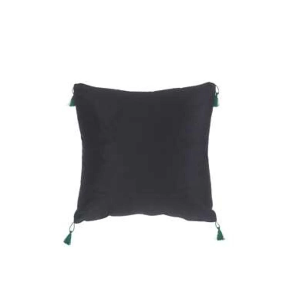 Beliani Sierkussen KUHI - Zwart Polyester 4 Beliani Sierkussen KUHI - Zwart Polyester - Afbeelding 4