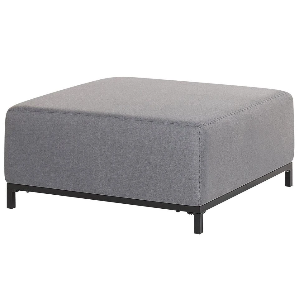 Beliani Ottomaan ROVIGO - Grijs Polyester 1 Beliani Ottomaan ROVIGO - Grijs Polyester