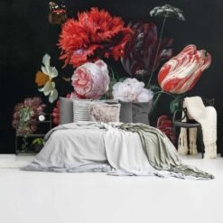 Fotobehang De Heem Stilleven Met Bloemen 260x384 Cm Rood
