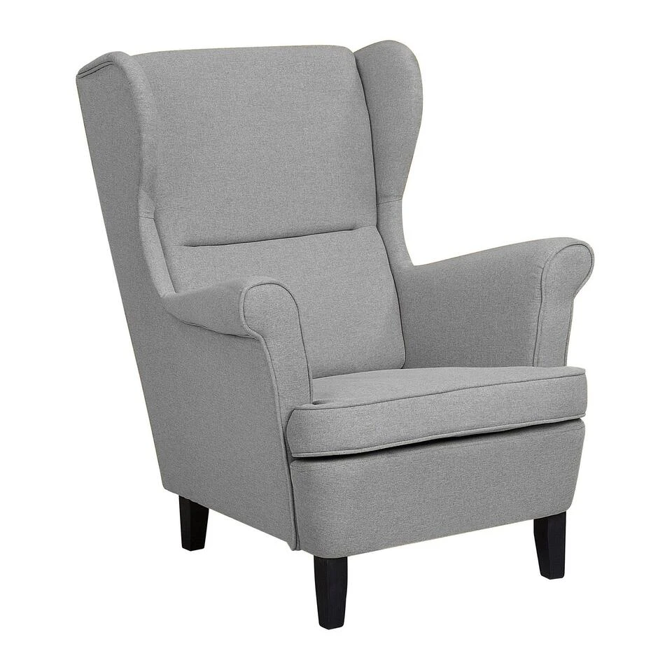 Beliani Oorfauteuil ABSON - Grijs Polyester 1 Beliani Oorfauteuil ABSON - Grijs Polyester