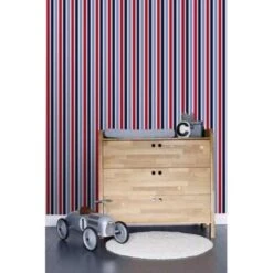 ESTAhome Behang - Strepen - Marine Blauw En Rood - 53 Cm X 10,05 M 6 ESTAhome Behang - Strepen - Marine Blauw En Rood - 53 Cm X 10,05 M -Huishoudelijke Voorwerpen Winkel 1841489841 0102