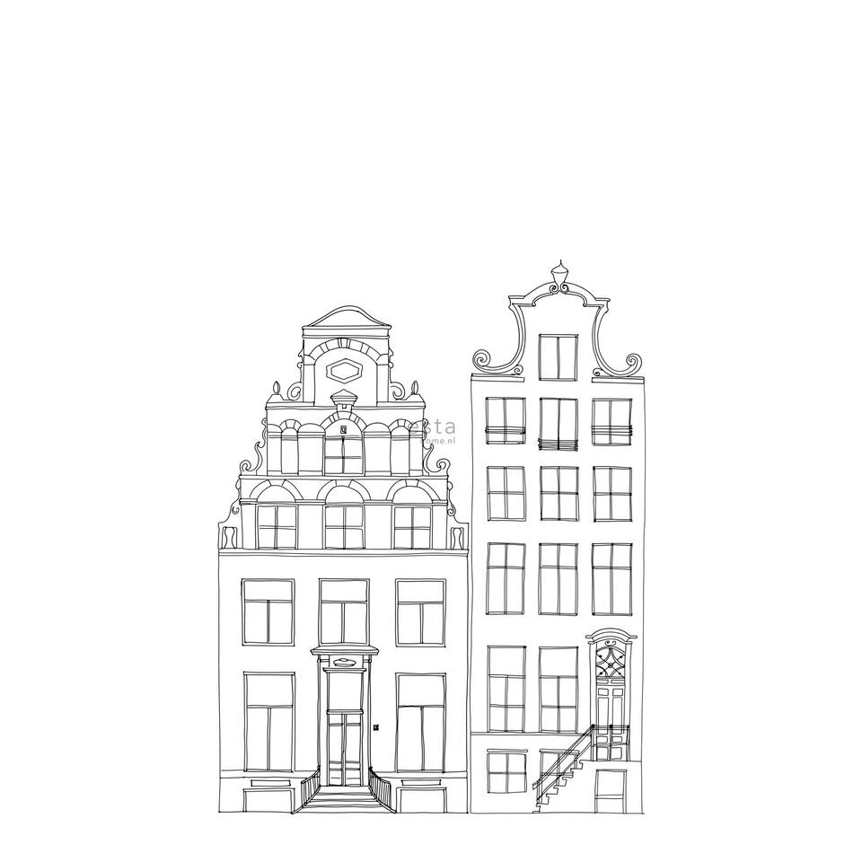 ESTAhome Fotobehang - Amsterdamse Grachtenhuisjes - 1.395 X 2.79 M 1 ESTAhome Fotobehang - Amsterdamse Grachtenhuisjes - 1.395 X 2.79 M