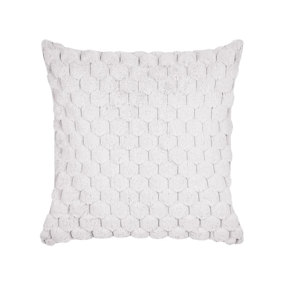 Beliani Sierkussen PURSLANE - Wit Nepbont 4 Beliani Sierkussen PURSLANE - Wit Nepbont - Afbeelding 4