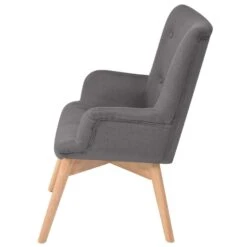 VidaXL Fauteuil Met Voetenbankje Stof Grijs -Huishoudelijke Voorwerpen Winkel 1952805528 0102
