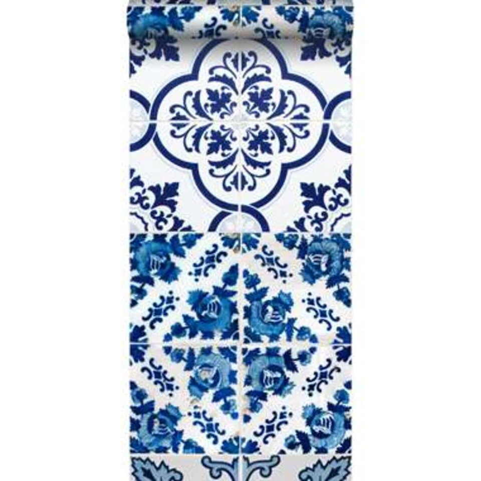 ESTAhome Behang XXL - Grote Tegels - Delfts Blauw - 46,5 Cm X 8,35 M 2 ESTAhome Behang XXL - Grote Tegels - Delfts Blauw - 46,5 Cm X 8,35 M - Afbeelding 2