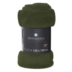 Atmosphera Plaid - Olijf Groen - Polyester - 125 X 150 Cm -Huishoudelijke Voorwerpen Winkel 1e211df7f01a4ee98238edf3d8895ce0