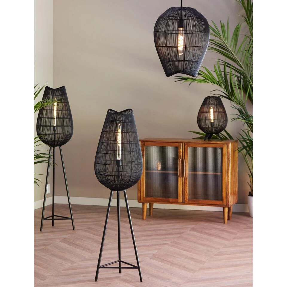 Tafellamp Yumi - Zwart - Ø32cm 2 Tafellamp Yumi - Zwart - Ø32cm - Afbeelding 2