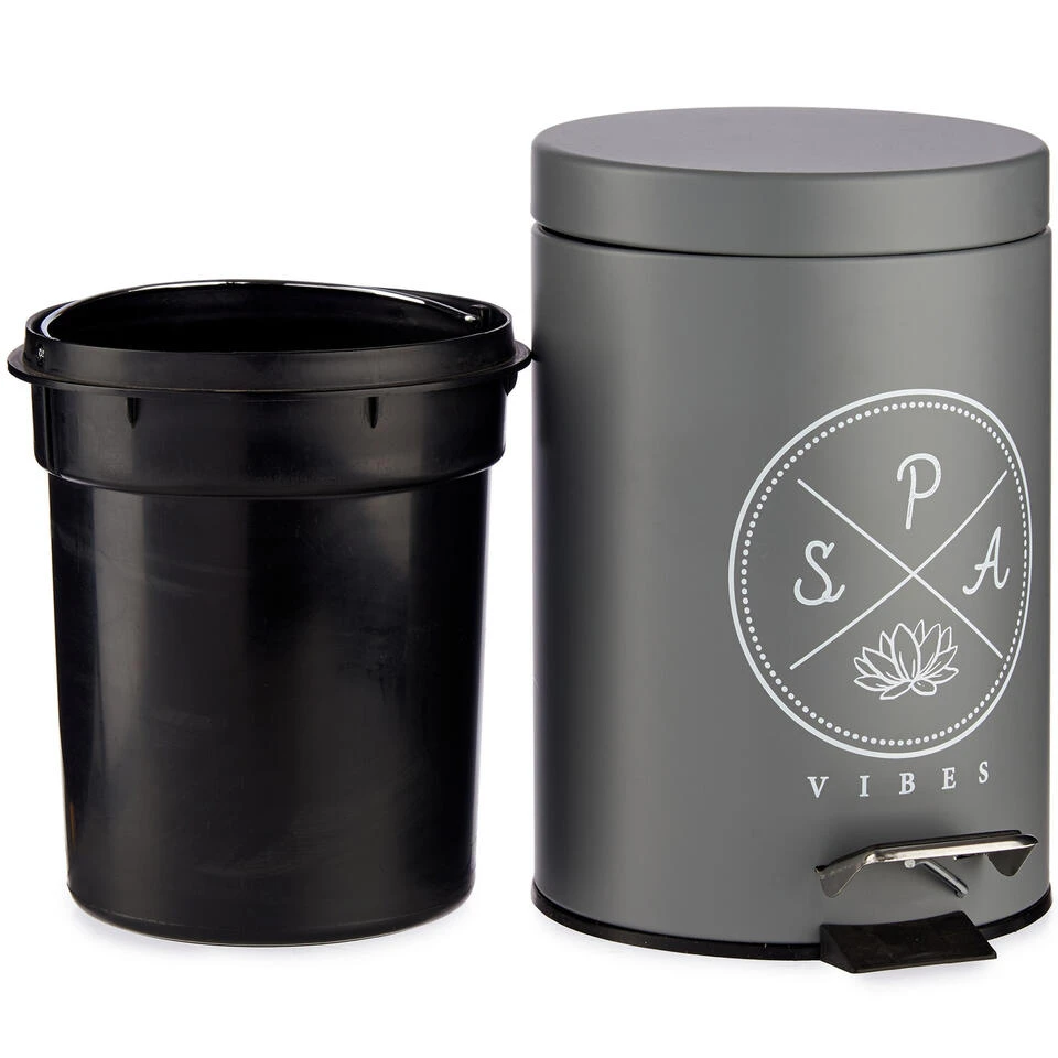 Berilo Pedaalemmer - Donkergrijs - 3 L - 17 X 25 Cm 2 Berilo Pedaalemmer - Donkergrijs - 3 L - 17 X 25 Cm - Afbeelding 2