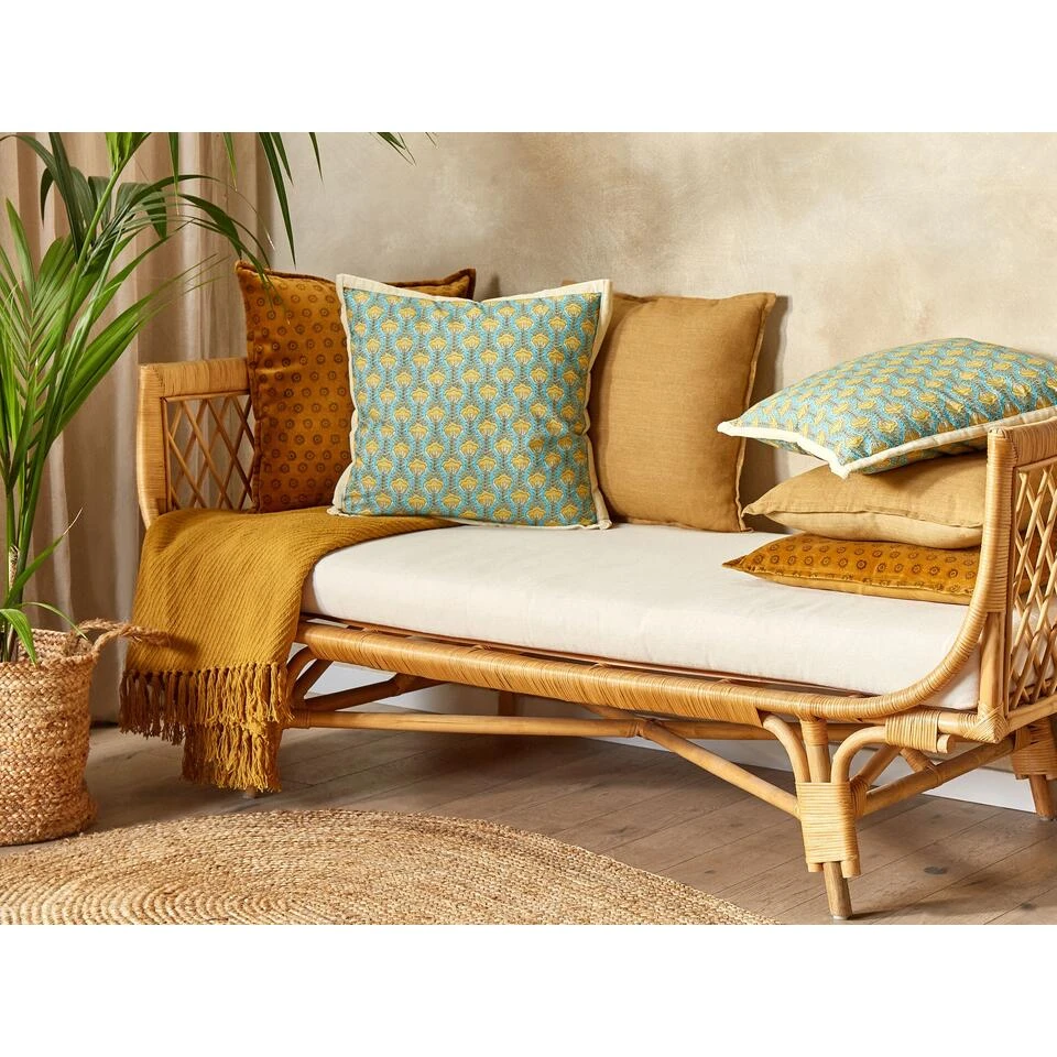 Beliani Sierkussen WAKEGI - Blauw Katoen 2 Beliani Sierkussen WAKEGI - Blauw Katoen - Afbeelding 2