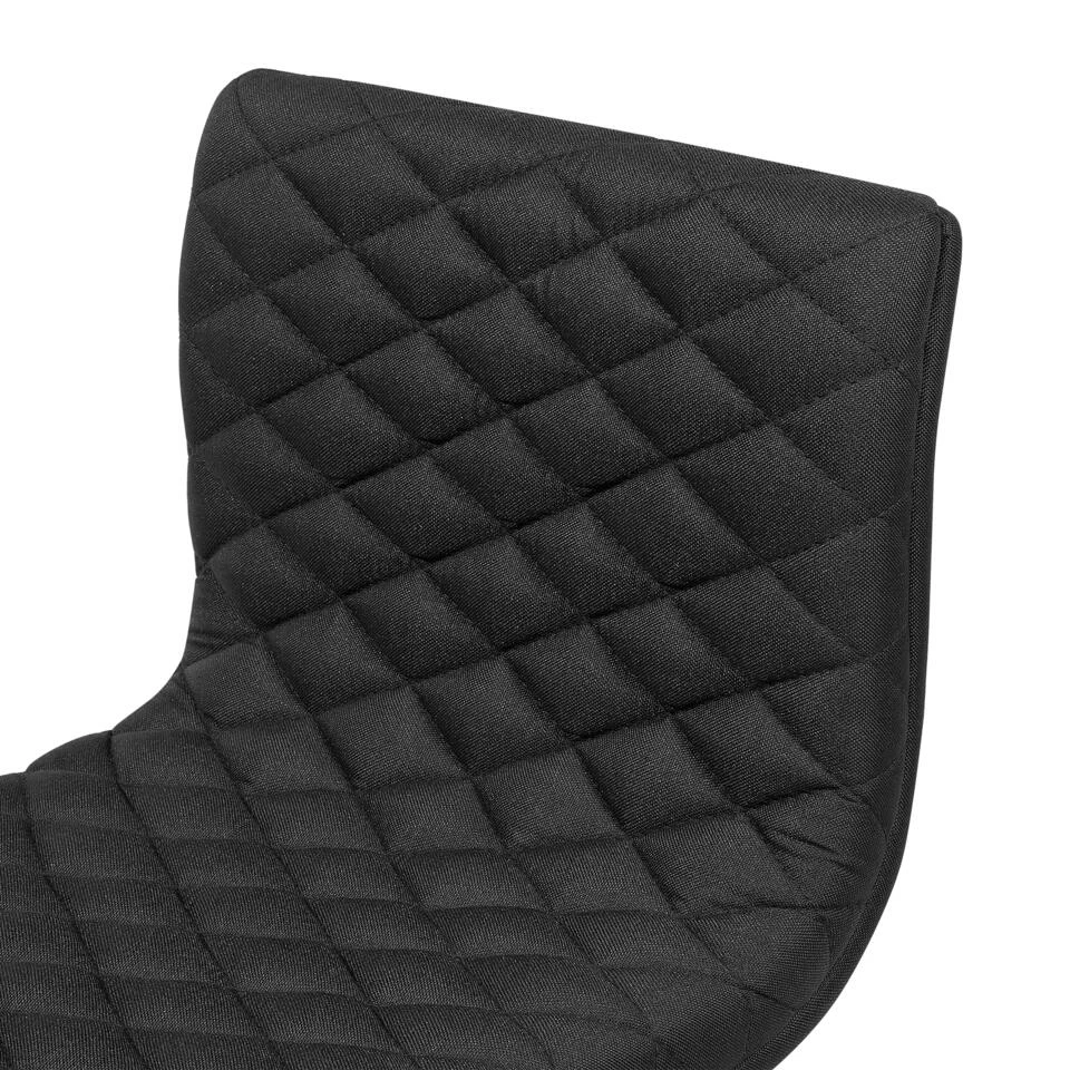 Beliani Barkruk ORLANDO - Zwart Polyester 4 Beliani Barkruk ORLANDO - Zwart Polyester - Afbeelding 4