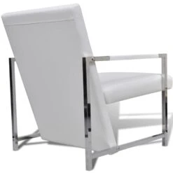VidaXL Fauteuils 2 St Met Chroom Frame Kunstleer Wit -Huishoudelijke Voorwerpen Winkel 3564784c6f9c4bf38a6ae09387b64d0c