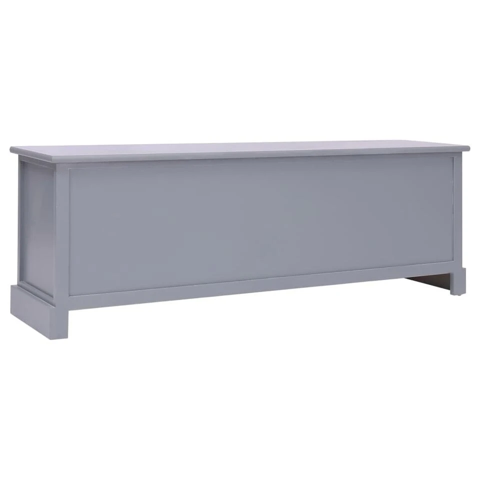 VidaXL Halbankje 115x30x40 Cm Hout Donkergrijs 4 VidaXL Halbankje 115x30x40 Cm Hout Donkergrijs - Afbeelding 4