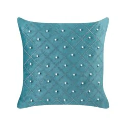 Beliani Sierkussen YARROW - Blauw Fluweel -Huishoudelijke Voorwerpen Winkel 5d6f0e07e48a46e1b792b04206a82252