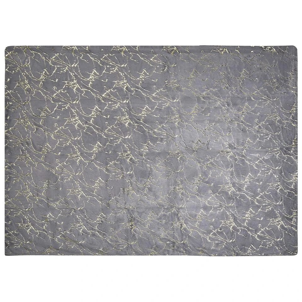 Beliani Plaid GODAVARI - Grijs Polyester 4 Beliani Plaid GODAVARI - Grijs Polyester - Afbeelding 4