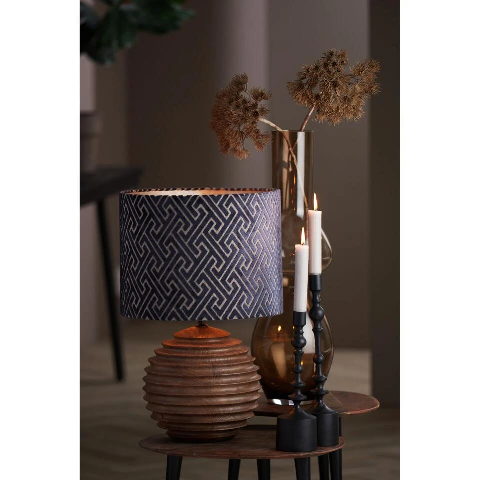 Cilinder Lampenkap Maze - Blauw - Ø40x30cm 2 Cilinder Lampenkap Maze - Blauw - Ø40x30cm - Afbeelding 2
