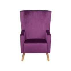 Beliani Oorfauteuil ONEIDA - Paars Fluweel -Huishoudelijke Voorwerpen Winkel 67e9f3c870d74efb86967d1d7b0bed8c