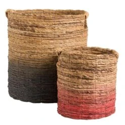 Mand Falco - Naturel/zwart - 45xØ40 Cm -Huishoudelijke Voorwerpen Winkel 70503543 3000