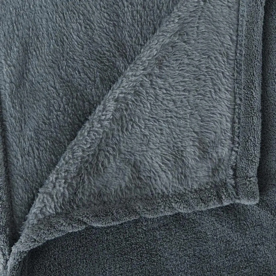 Atmosphera Plaid - Blauwgrijs - Polyester - 180 X 230 Cm 2 Atmosphera Plaid - Blauwgrijs - Polyester - 180 X 230 Cm - Afbeelding 2