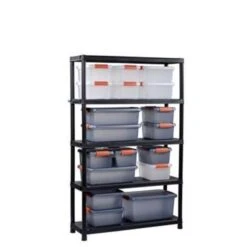 Keter Plus Stellingrek 120/5 - 5 Planken - 120x40x187 Cm - Zwart -Huishoudelijke Voorwerpen Winkel 7cc4777281d540de9c22e463bbb6d5e0