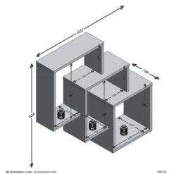 Wandrek Fibi - Eikenkleur - 65,5x64x19 Cm -Huishoudelijke Voorwerpen Winkel 81012264 9100