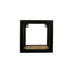 HSM Collection Wandbox Levels - Naturel/zwart - 20x14x20 Cm